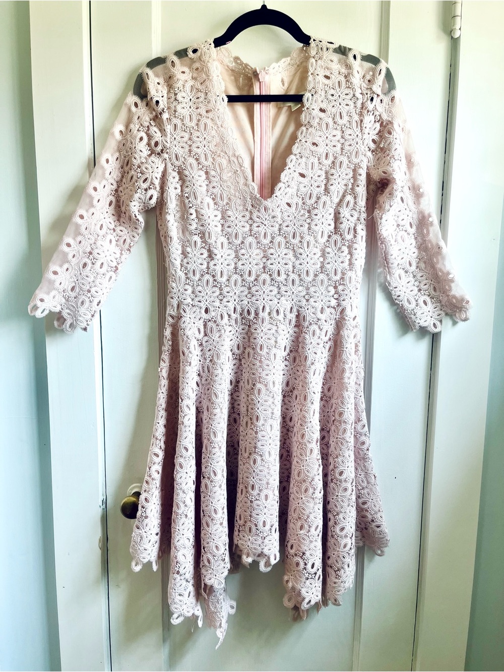 Jonathan Simkhai “Joy” Pink Lace Mini Dress - Sz 6 Cocktail Bridal Summer